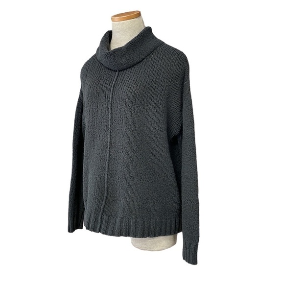 EILEEN FISHER Sweater Pullover Turtleneck Grey Nubby Knit Size XS - Picture 2 of 12